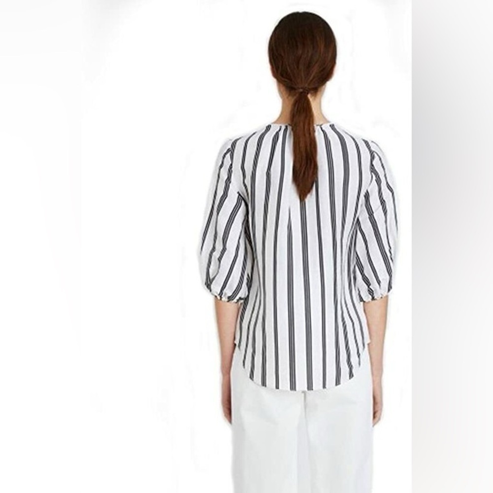 Apiece Apart Nueva Agustina Linen Silk Blend 3/4 Sleeve Striped Tunic Blouse 6 - Picture 7 of 7